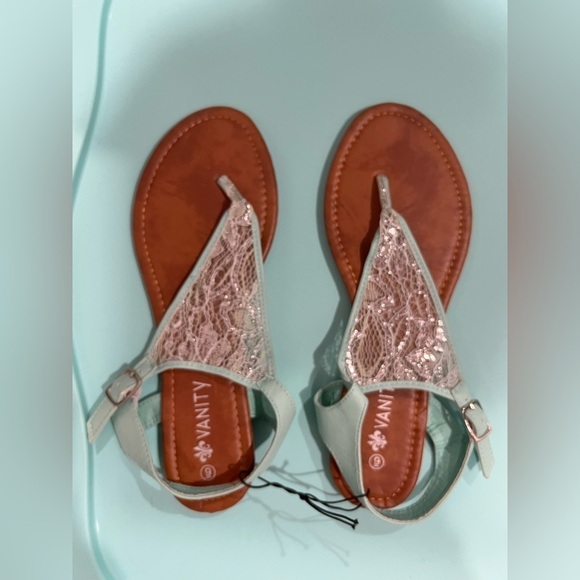 Vanity Shoes - NEW NWT Vanity mint green sandals women’s 9 lacy